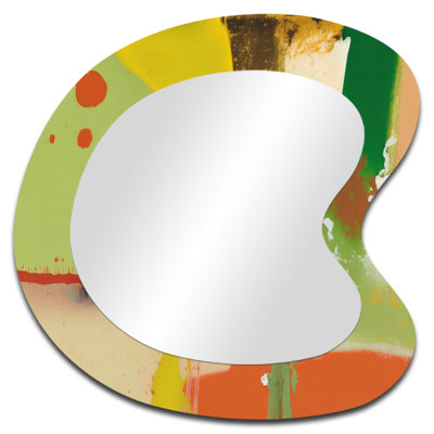Espagnole mousse espagnole Soulscape II - Art abstrait en métal - Miroir mural moderne asymétrique