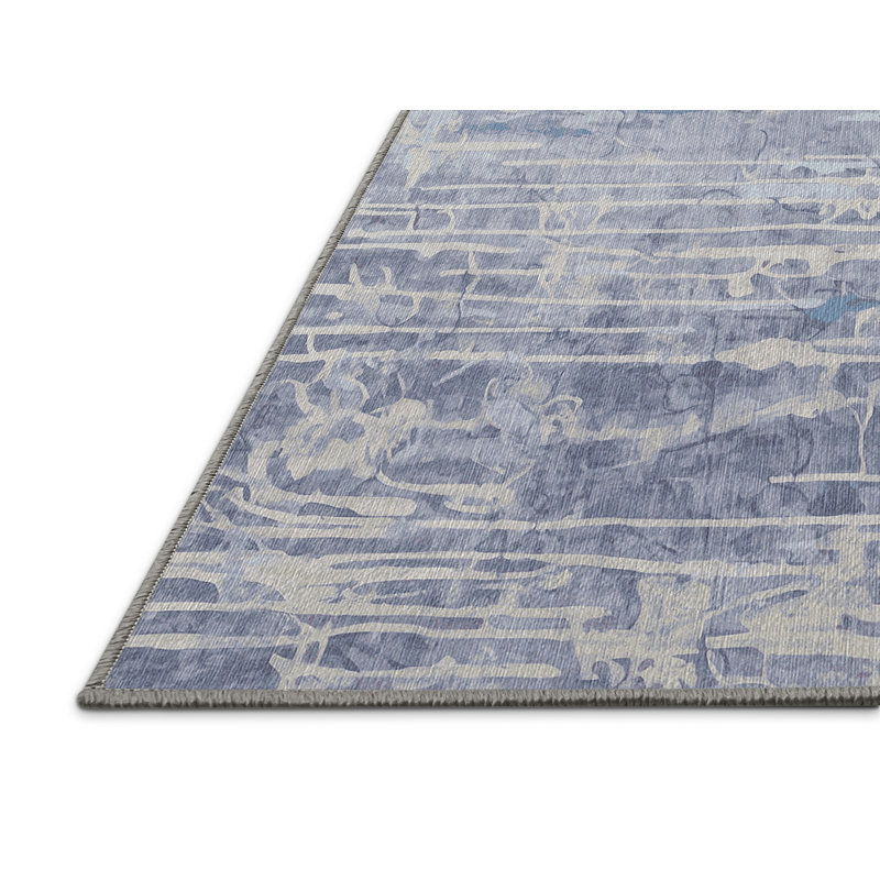 Machine Washable Gray Area Rug, Square 7'