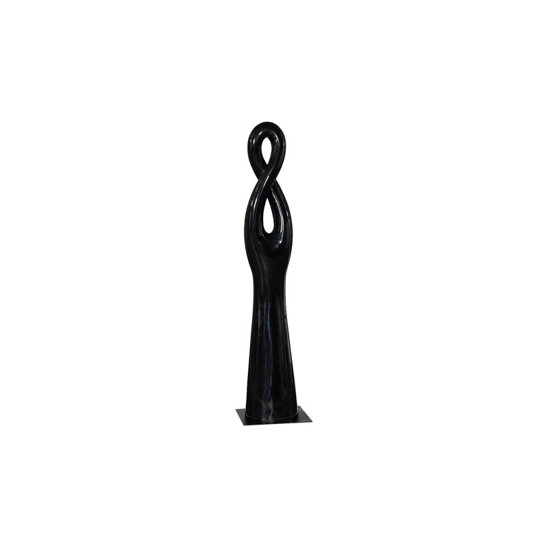Sculpture torsadée, gelcoat, Noir, noir, noir, noir