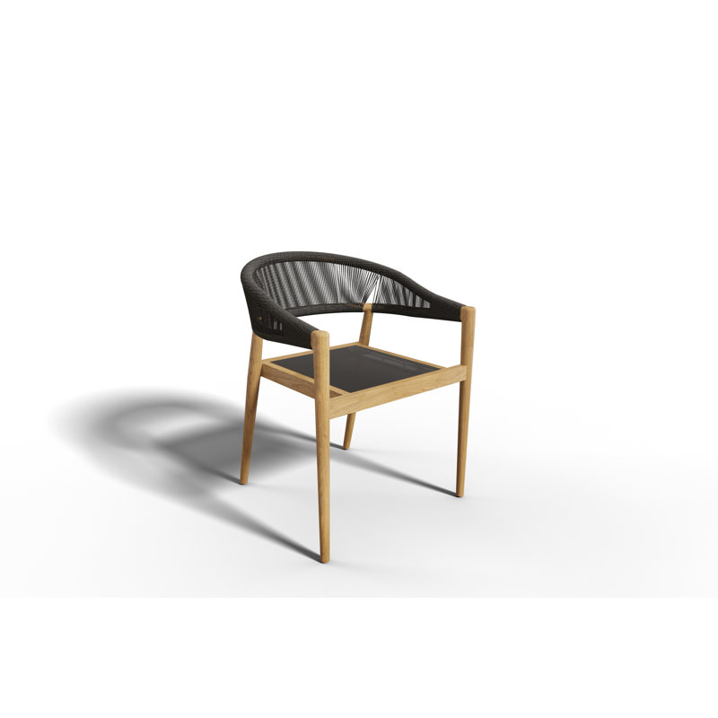 Valerie 7-Piece Rectangular Teak Outdoor Dining Set with Stacking Armchairs