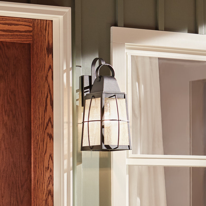 Tolerand 20.25" 1-Light Textured Black Outdoor Wall Lantern, 20.25" H x 9.50" W x 10.25" D
