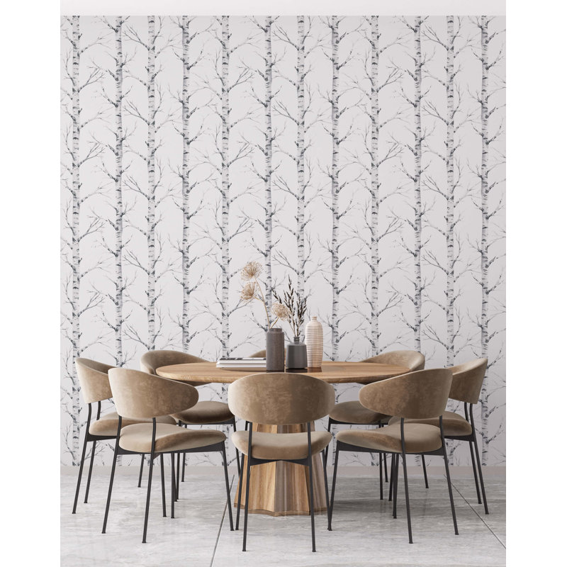 7m x 75cm Matte Birch Tree Wallpaper Roll