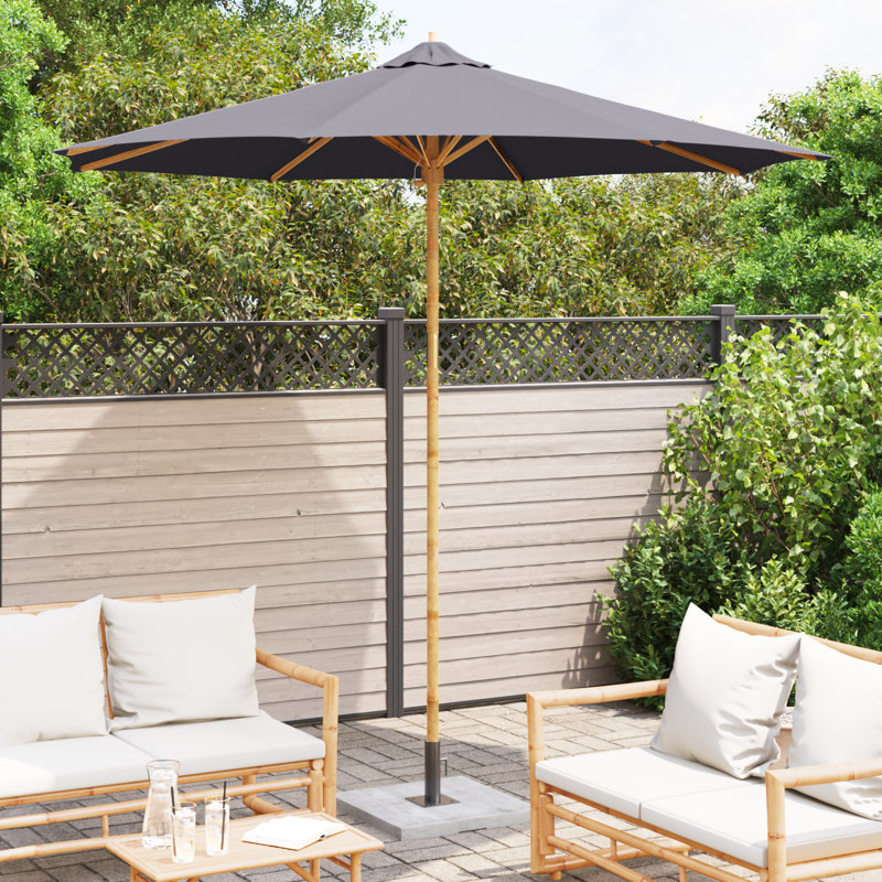 Market Parasol with Pulley Lift, 260cm H x 270cm W x 270cm D, Grey