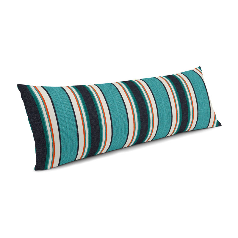 Housse et insert de coussin d'extérieur pour l'extérieur, Turquoise / noir, 14 po x 48 po
