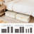 2-Pack Underbed Storage Box With Bamboo Frame, 42L Flip-Top Under Bed Container For Blankets, Bed Sheets, Coverlets And Towels, Beige