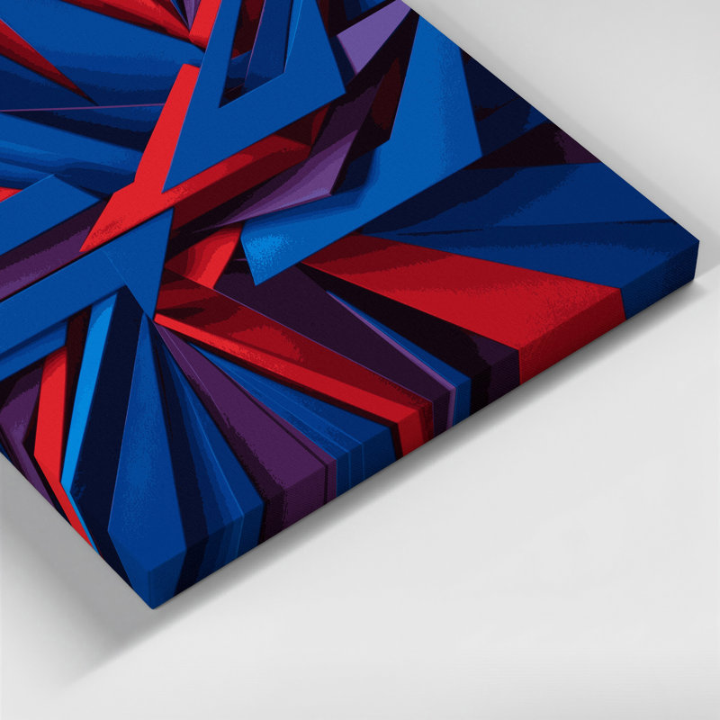 «Geometric Abstraction 6», art mural sur toile mauve, H 16 po x l 20 po
