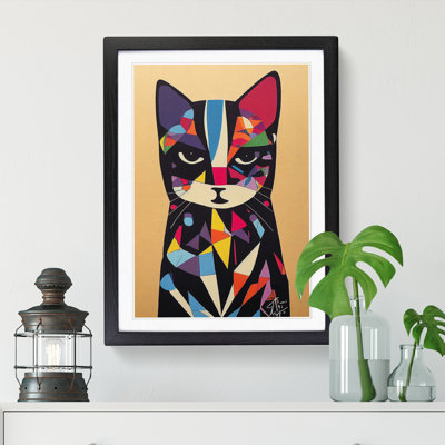 Colourful Abstract Cat Vol.4 - Framed Print