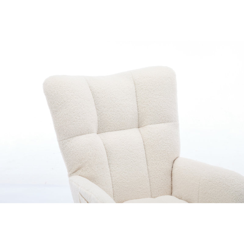 Chaise berçante rembourrée Modern, Blanc