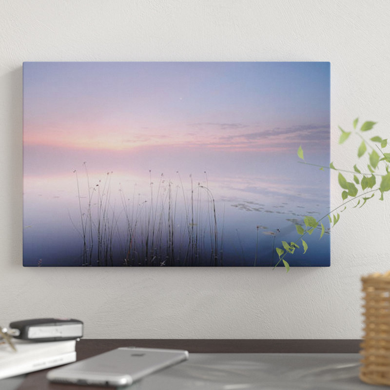 Lac - reproduction d'impression sur toile, H 12 po x l 18 po x P 1,5 po, Toile tendue, Pas de tapis