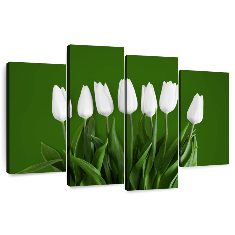 Tulipes blanches Harnek, H 22 po x l 36 po