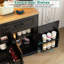 Cage Farmhouse Pantry, armoire de 71 po de hauteur avec prise de courant, éclairage à DEL, 2 tiroirs, 8 portes et rangement ouvert pour la cuisine et la salle à manger-627477102-631202090