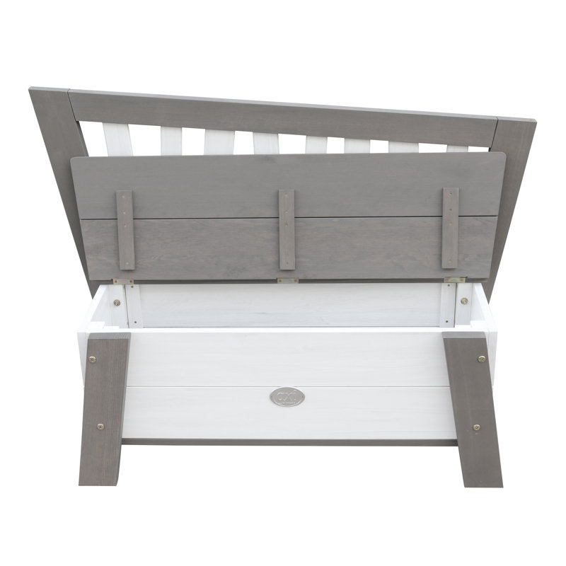 Corky Storage Bench, Grey/White