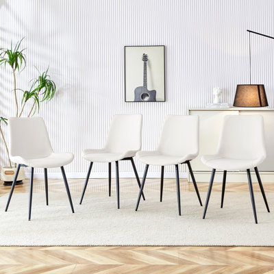 Chaise en cuir avec coussin de dossier