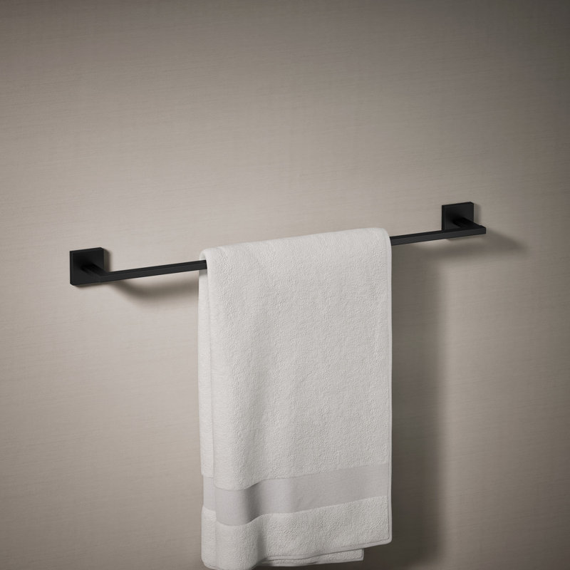 Square Towel Bar, 24"W, Matte Black