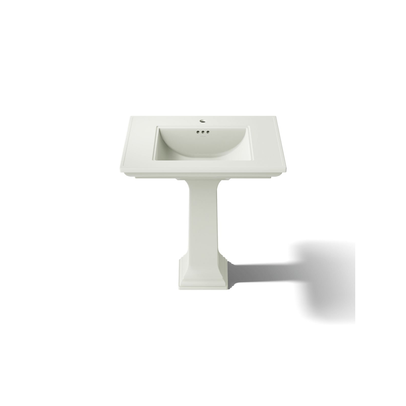 Memoirs Stately Pedestal Bathroom Sink with Faucet Holes, Dune, Single, 34.75" H x 22.19" W x 30.69" L