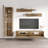 Lineberry 85" Modern Floating Wall Mounted Entertainment Center with 16-Color LED Lighting, High Gloss Finish-1601800924
