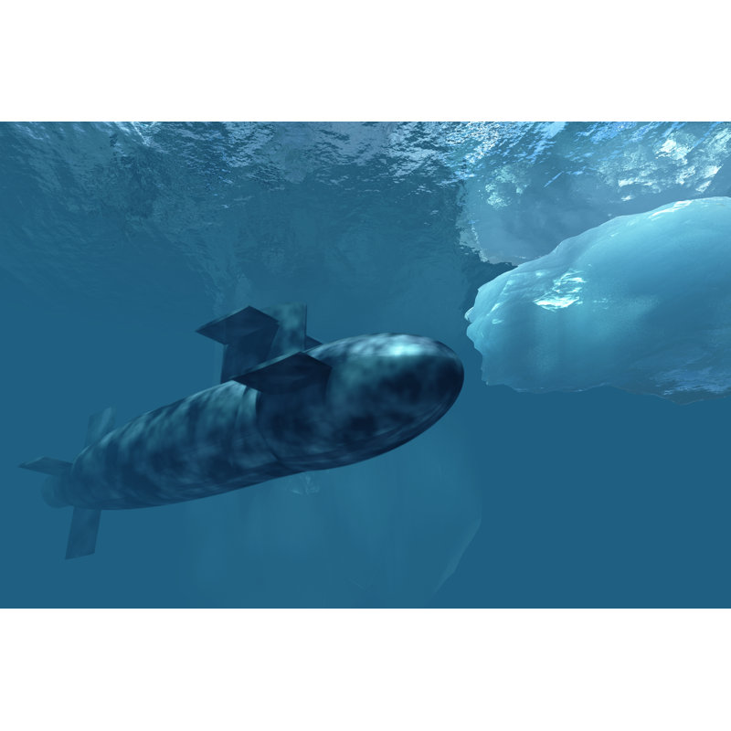 Submarine Beneath - Impression sur toile tendue, H 8 po x l 12 po x P 1,25 po