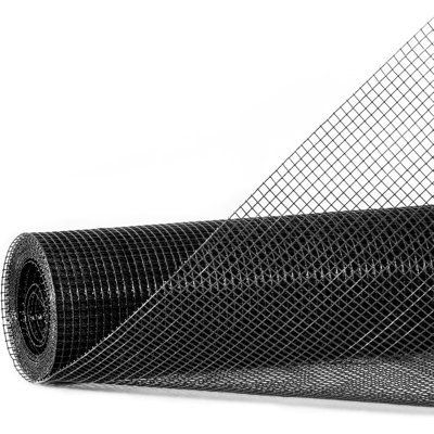 Rouleau de fil de clôture soudé, revêtement vinyle noir, calibre 23, 1,83 m x 15,24 m, maille 6,35 mm x 6,35 mm, grillage pour clôture de jardin, rouleaux de clôture pour poulailler, bricolage