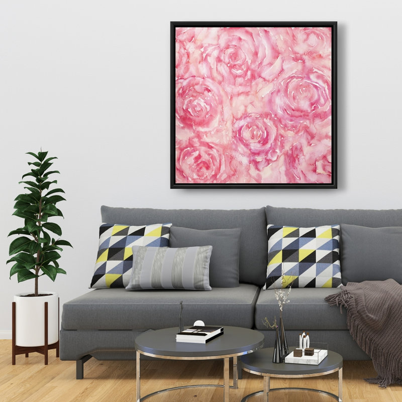 "Roses en aquarelle" sur toile