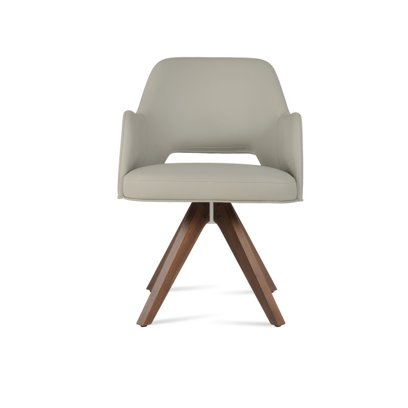 Fauteuil pivotant Marash Pyramid, Noyer, Gris clair