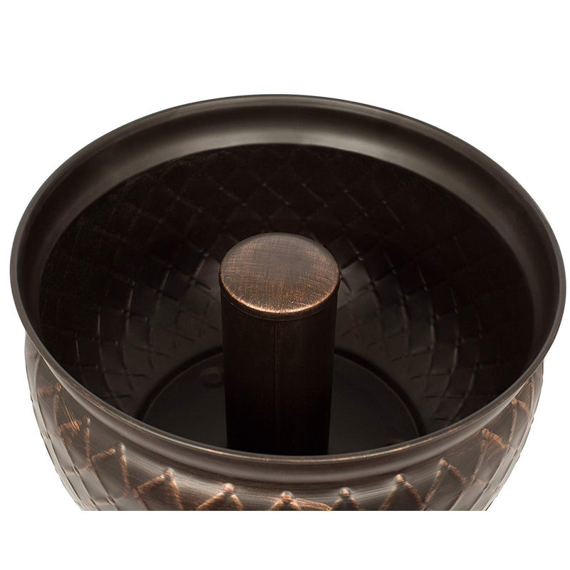 Brown Steel Water Hose Pot with Copper Accents