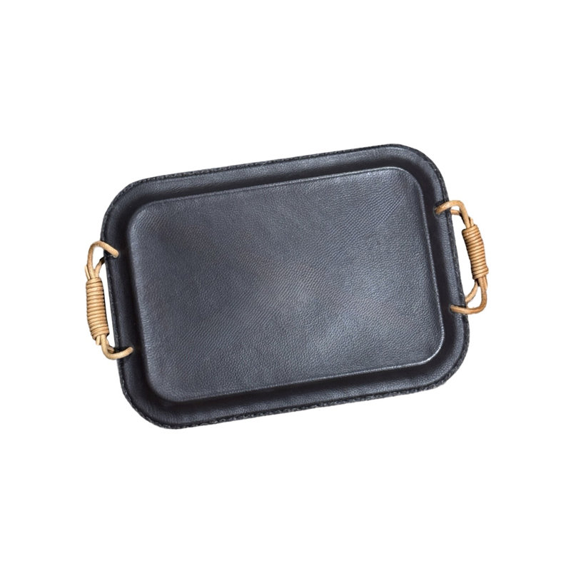 SOUTH AMERICAN Bread Tray, 1" H x 12" W x 9" D, Brown Leather