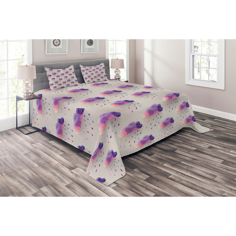 Modern & Contemporary Polyester Coverlet, King Bedspread + 2 Shams