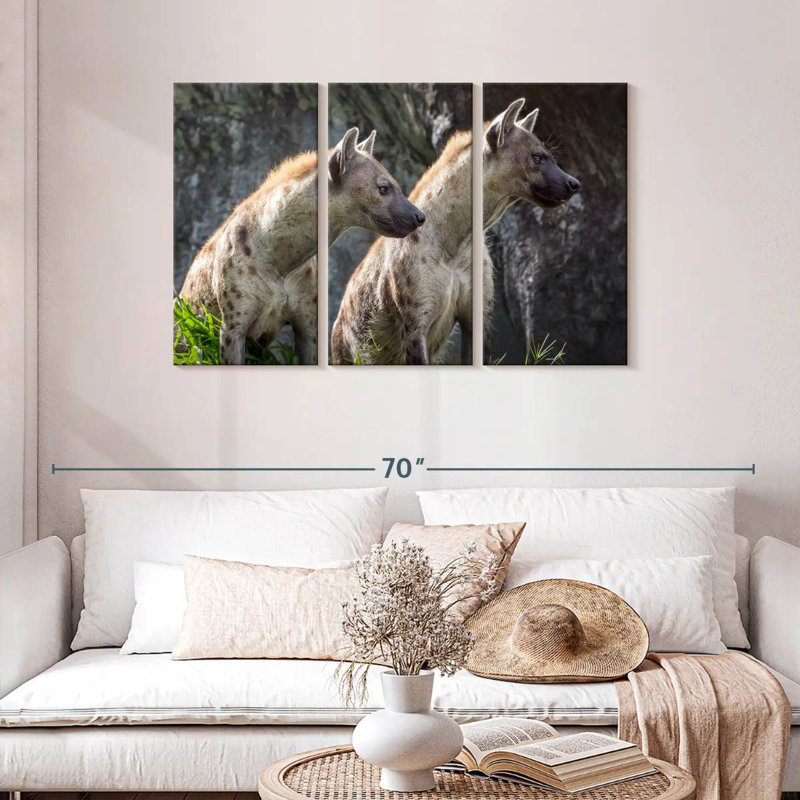 Hyenas On Alert, 32" H x 50" W