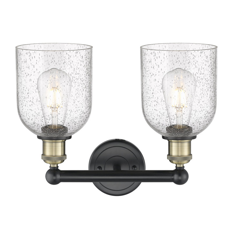 Edison Allysson 2 Light 15" Bath Vanity Light, Black Antique Brass, Seedy