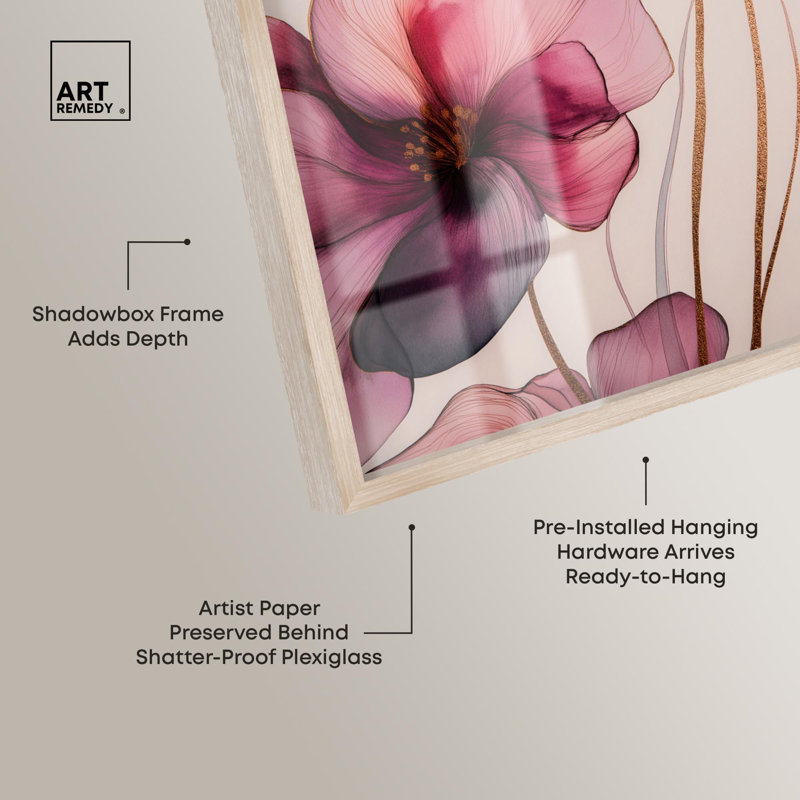 «Velvet Verse III Shadowbox Print Flower», art mural par Art Remedy, Crème, crème, H 25 po x l 17 po