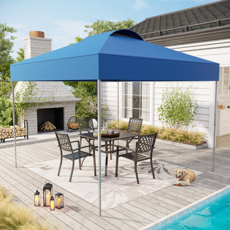 Blue 10x10 Portable Pop-Up Canopy Tent with Wheeled Bag