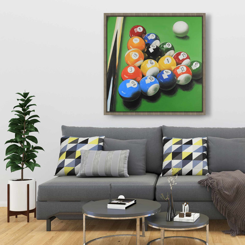 Pool Table with Ball Formation - Hyperrealist Canvas Art