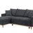 84.25" Dark Gray Woven Reversible Sleeper Sectional Sofa With Storage Chaise