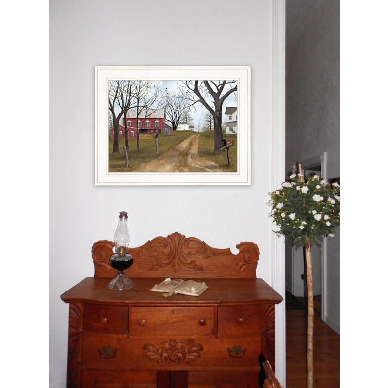 "The Old Dirt Road" par Billy Jacobs, prêt à accrocher, reproduction encadrée, Blanc