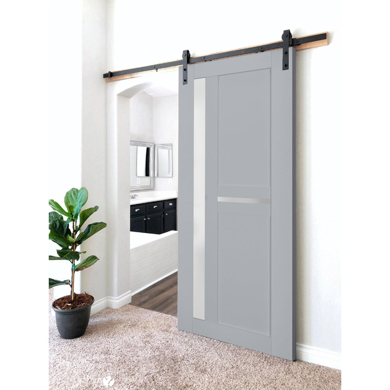 Porte de grange Veregio, 32 po x 80 po, Gris