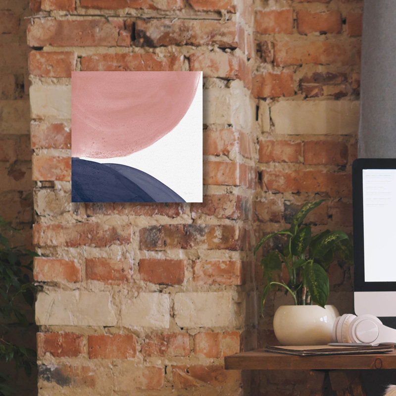 «Pools Of Navy Pink 2» par Piper Rhue, art mural sur toile, H 12 po x l 12 po x P 0,75 po