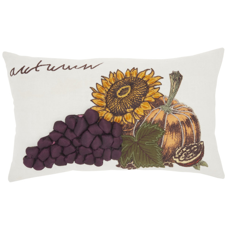 Appliqued Cotton Throw Pillow