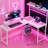 L Shaped Gaming Desk with Power Outlets & LED Lights-1735778163