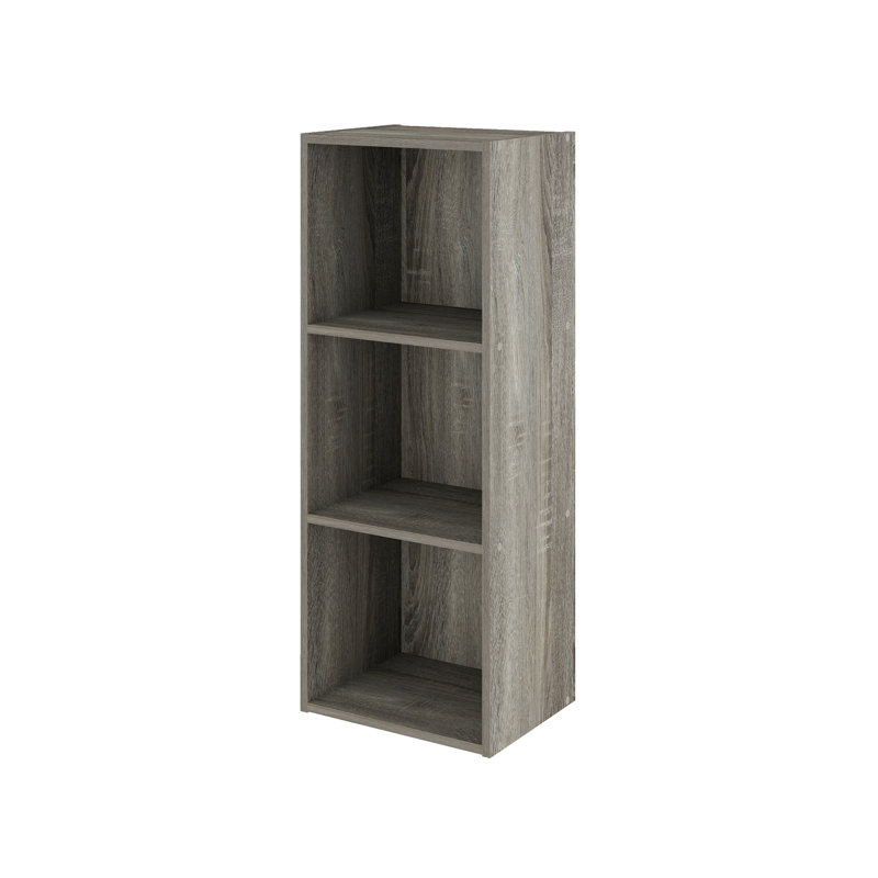  Luder Reversible Color Open Shelf Bookcase, Gray, (3 Shelves) 31.5"H x 12"W x 9.3"D