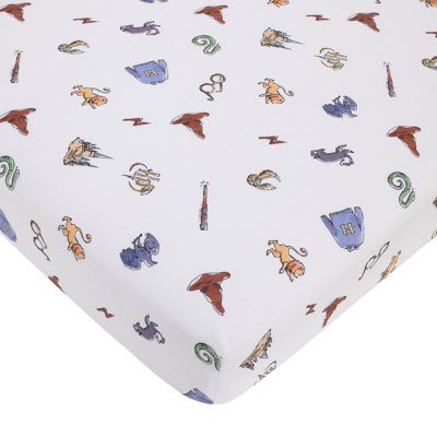 Warner Bros. Harry Potter Welcome Little Wizard Navy, 100% Cotton Fitted Crib Sheet