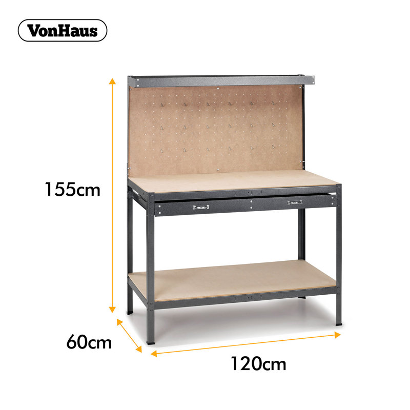 120cm W Manufactured Wood Top Workbench