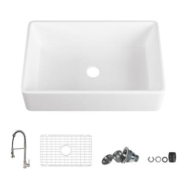 DeerValley DV-1K119 Feast 33 L x 20 W Ceramic Farmhouse Kitchen Sink