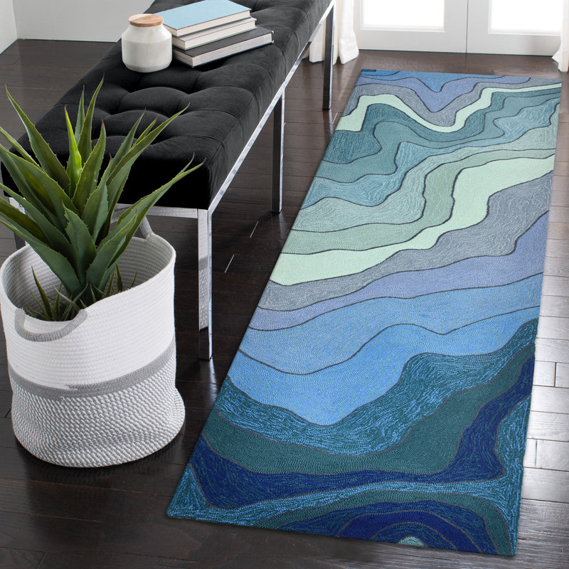 Vandenbosch Hand Tufted Abstract Indoor / Outdoor Rug, Runner 2' x 8'