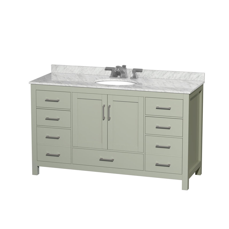 Sheffield 60" Single Bathroom Vanity Set, Light Green