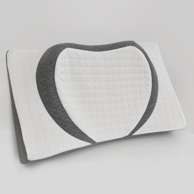 Heart-Shaped Ergonomic Cervical Contour Memory Foam Pillow with Cooling Cover