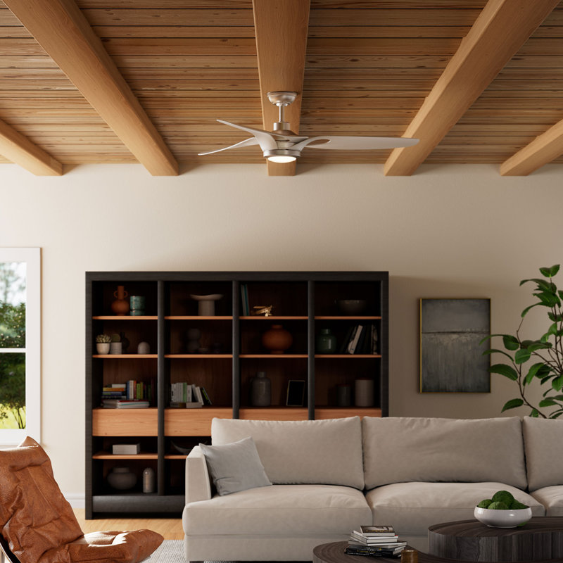 Casablanca 60 inch Inez ENERGY STAR® Damp Rated Ceiling Fan with Lights and Wall Control, White