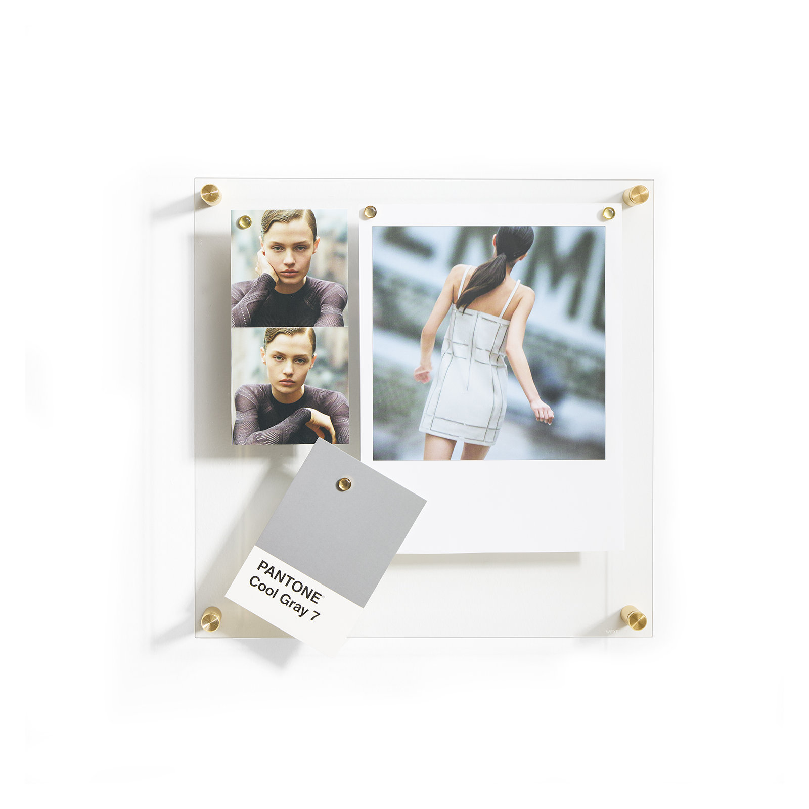 Easy Change Memo Board + Magnets, 14" x 14", Gold