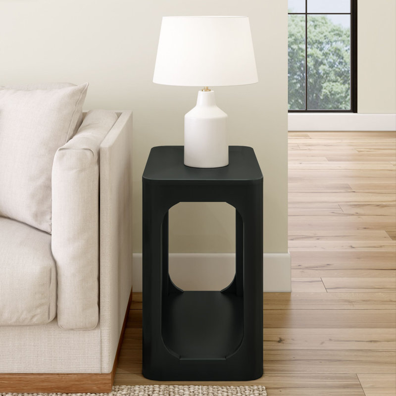 Zulai Solid Wood End Table, Black