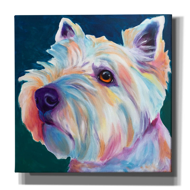"Westie - Chispy 3" par Dawg Painter, H 12 po x l 12 po x P 0,75 po