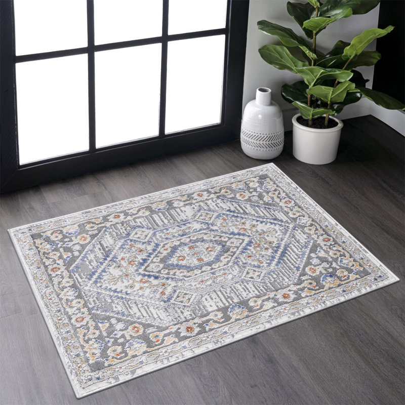 Tapis de salle à manger de collection sans perte de poils de la collection, Rectangulaire 2 pi x 3 pi